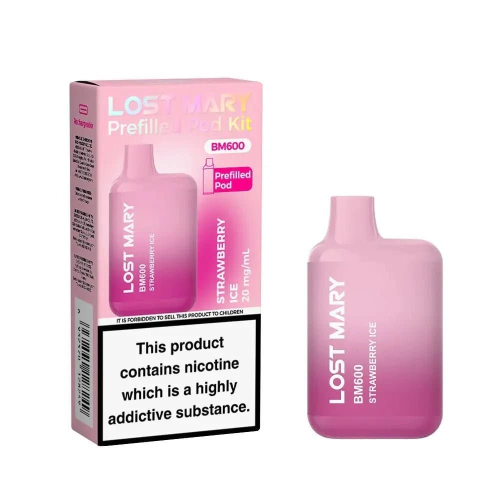 Strawberry Ice Lost Mary BM600 Prefilled Pod Vape Kit Box of 10