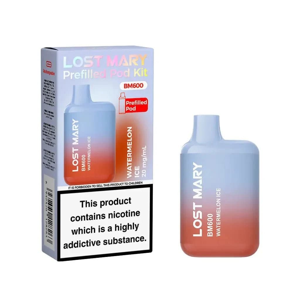 Watermelon Ice Lost Mary BM600 Prefilled Pod Vape Kit Box of 10