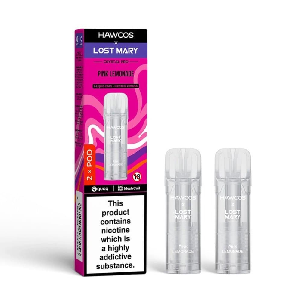 Pink Lemonade Hawcos x Lost Mary Crystal Pro Prefilled Pods - Pack of 2