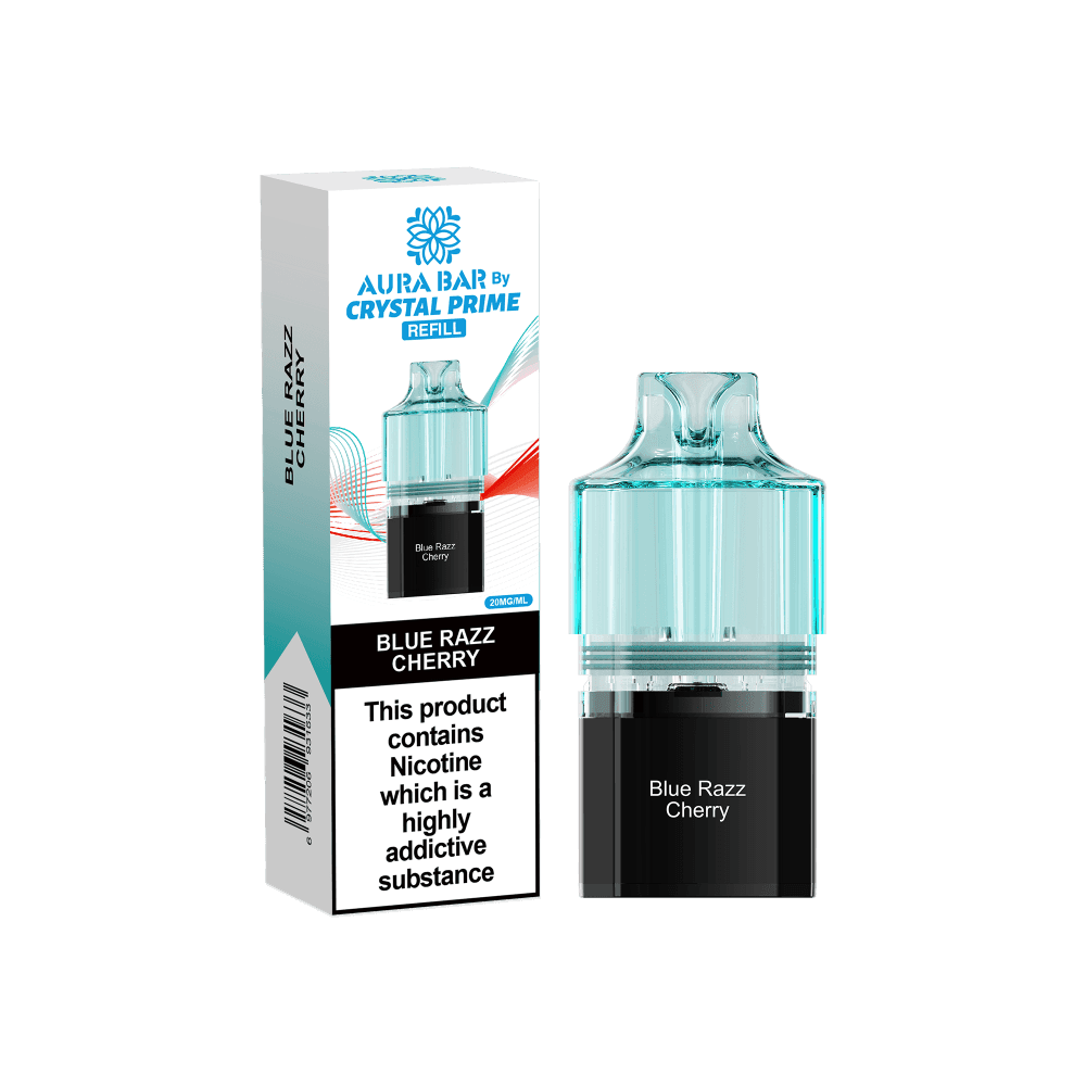 Blue Razz Cherry Crystal Prime Aura Bar 10k Replacement Pods