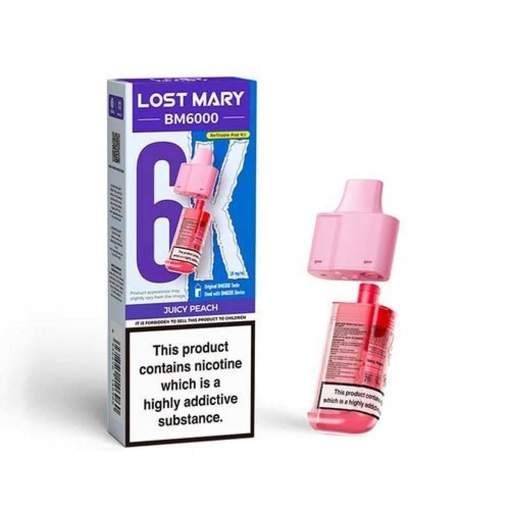 Juicy Peach Lost Mary BM6000 Prefilled Pods