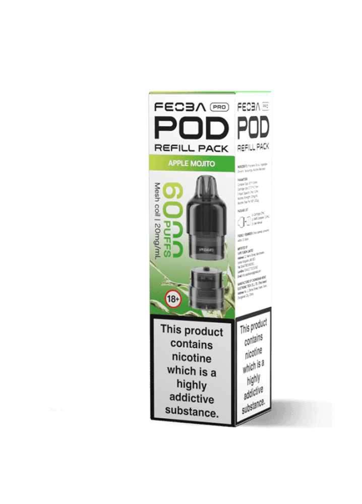 Apple Mojito Feoba Pro 6000 Replacement Pods Box of 5