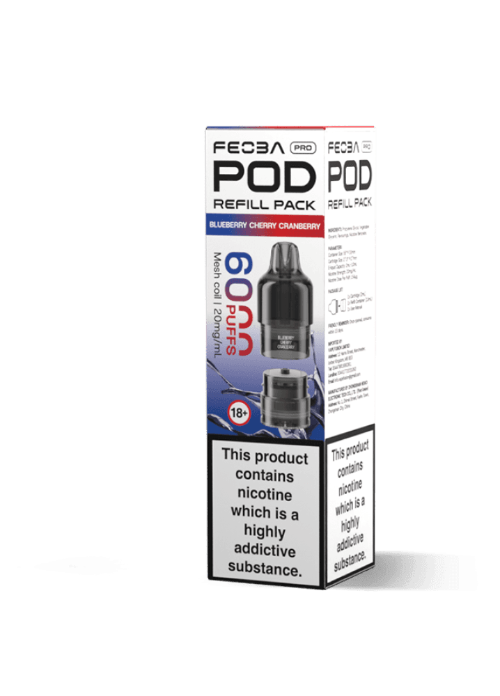 Blueberry Cherry Cranberry Feoba Pro 6000 Replacement Pods Box of 5