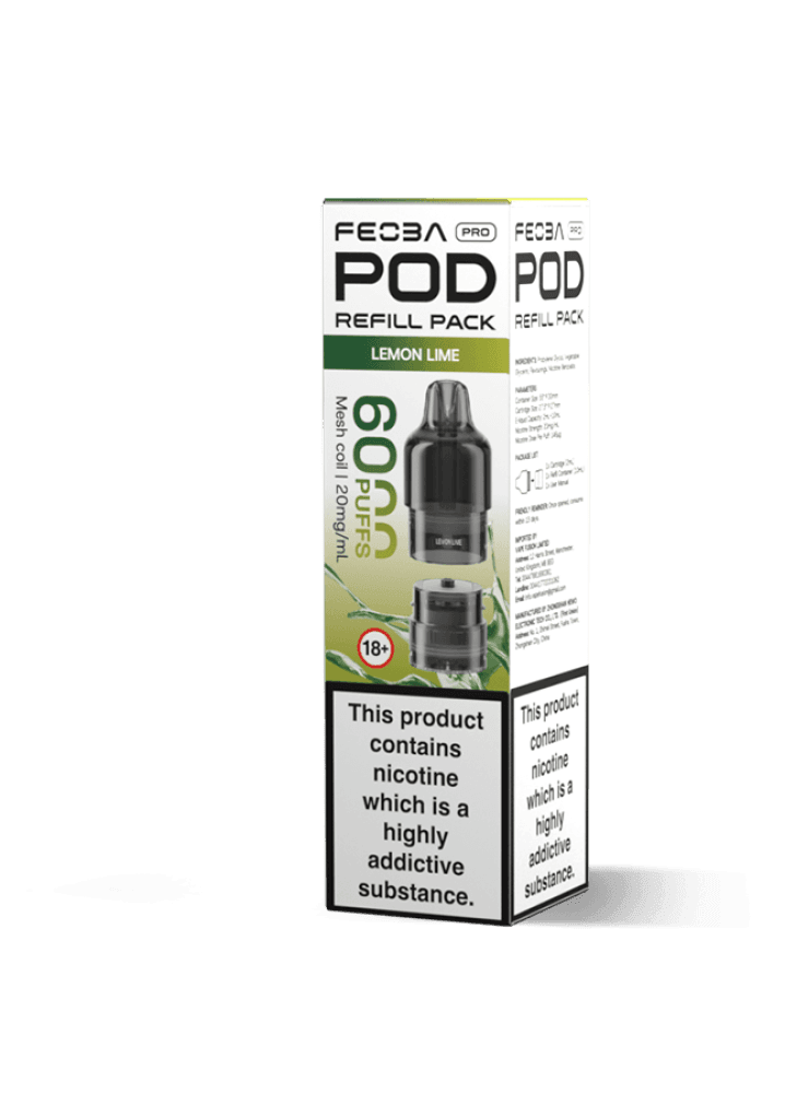 Lemon Lime Feoba Pro 6000 Replacement Pods Box of 5