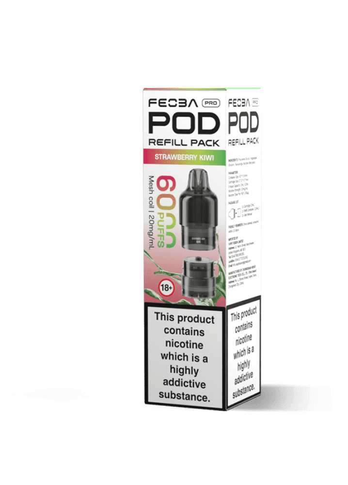 Strawberry Kiwi Feoba Pro 6000 Replacement Pods Box of 5