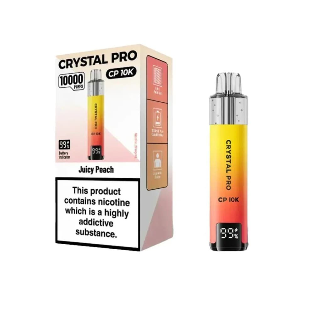 Juicy Peach Crystal Pro CP10000 Prefilled Pod Kit Box of 5