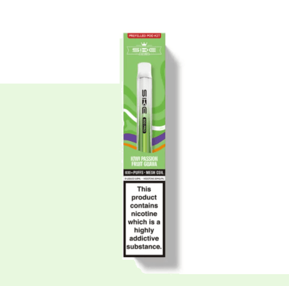Kiwi Passion Fruit Guava SKE Crystal Pro 600 Prefilled Vape Pod Kit Pack of 10