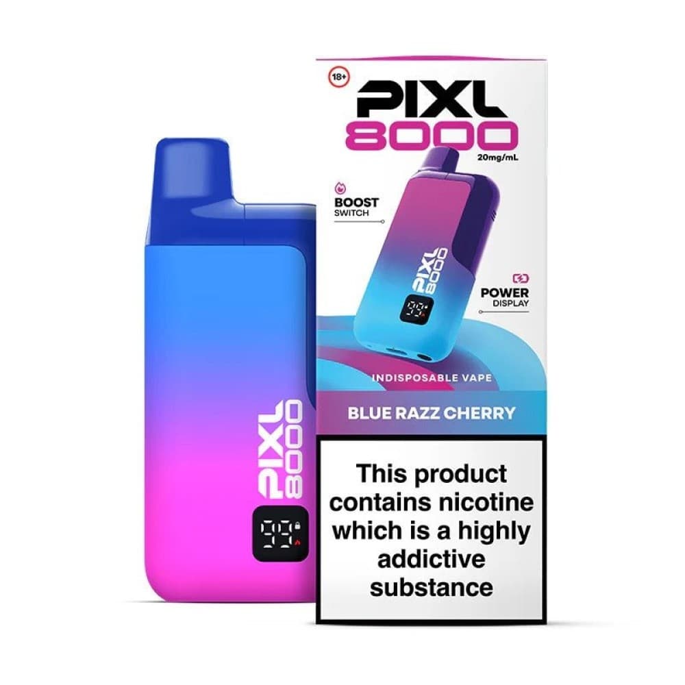 Blue Razz Cherry PIXL 8000 Prefilled Pod Vape Kit - Box of 5