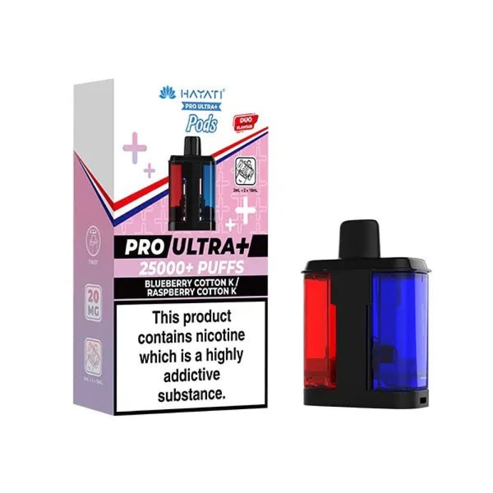 Blueberry Cotton Candy / Raspberry Cotton Candy Hayati Pro Ultra Plus 25000 Replacement Pods
