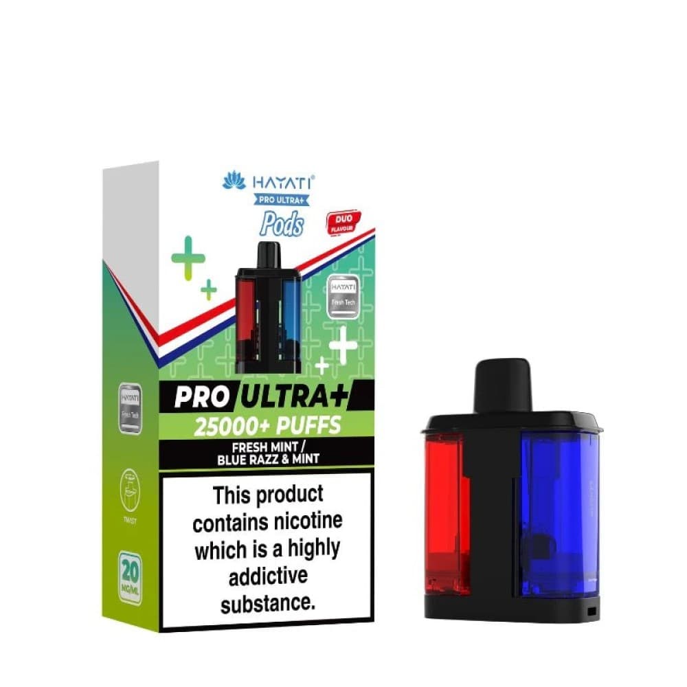 Fresh Mint / Blue Razz Mint *New* Hayati Pro Ultra Plus 25000 Replacement Pods