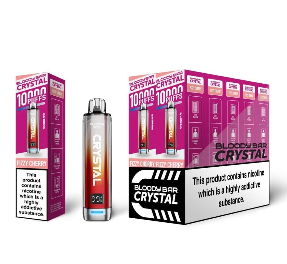 Fizzy Cherry Bloody Bar Crystal 10k Prefilled Pod Vape Kit - Pack of 10