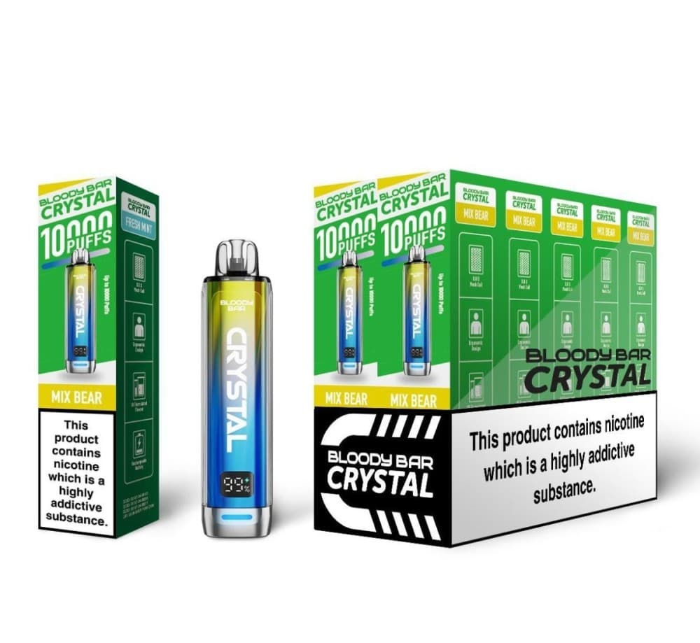 Mix Bear Bloody Bar Crystal 10k Prefilled Pod Vape Kit - Pack of 10