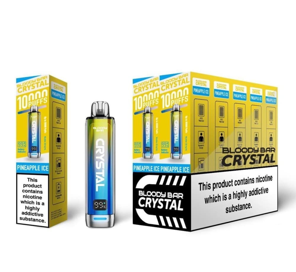 Pineapple Ice Bloody Bar Crystal 10k Prefilled Pod Vape Kit - Pack of 10