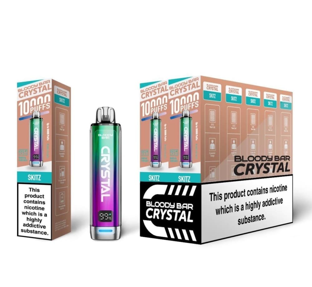 Skitz Bloody Bar Crystal 10k Prefilled Pod Vape Kit - Pack of 10