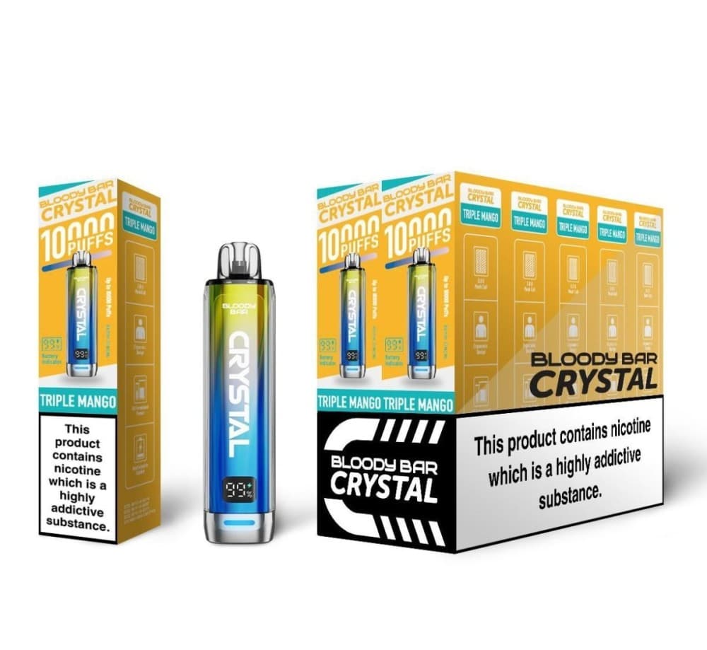 Triple Mango Bloody Bar Crystal 10k Prefilled Pod Vape Kit - Pack of 10