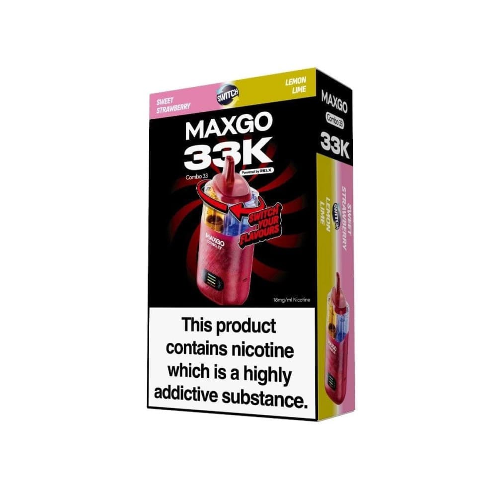 Sweet Strawberry + Lemon Lime Relx Maxgo 33k Prefilled Pod Vape Kit - Pack of 3