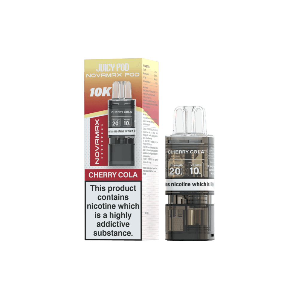 Cherry Cola Juicy Pod Novamax 10k Replacement Pods Pack of 10
