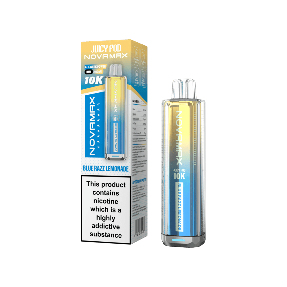 Blue Razz Lemonade Juicy Pod Novamax 10k Prefilled Pod Vape Kit Pack of 5