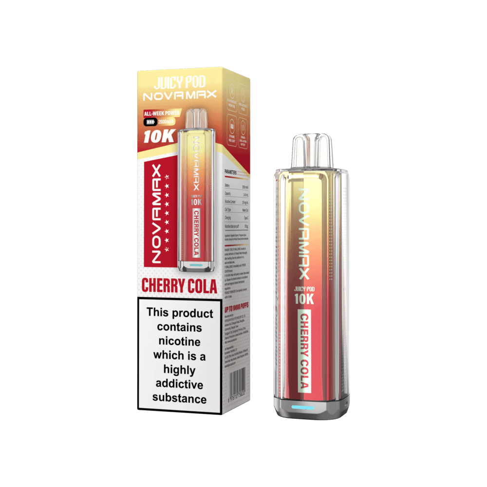 Cherry Cola Juicy Pod Novamax 10k Prefilled Pod Vape Kit Pack of 5