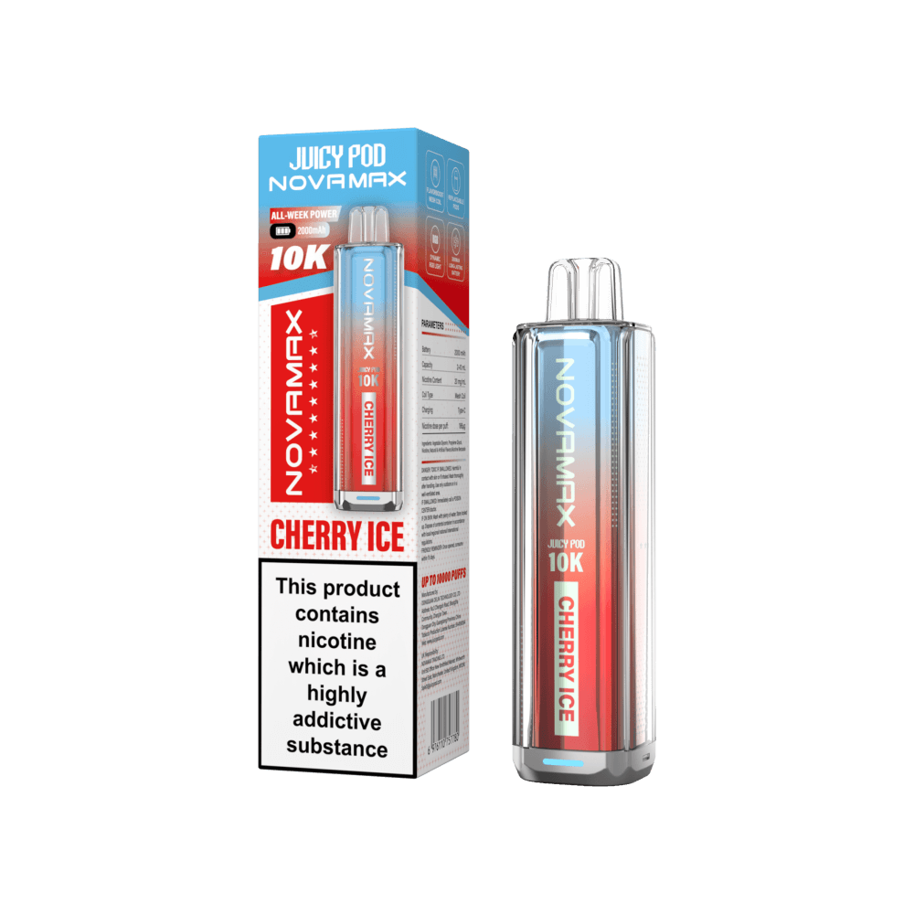 Cherry Ice Juicy Pod Novamax 10k Prefilled Pod Vape Kit Pack of 5