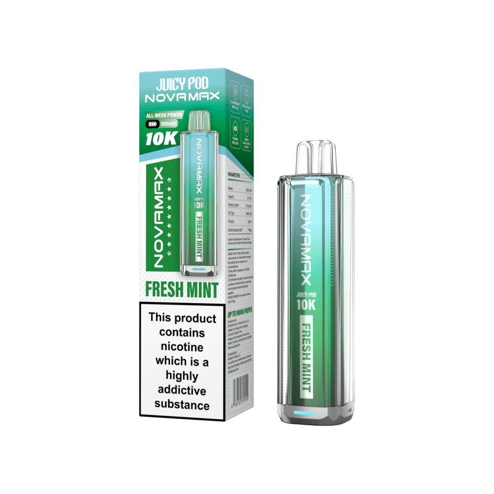 Fresh Mint Juicy Pod Novamax 10k Prefilled Pod Vape Kit Pack of 5