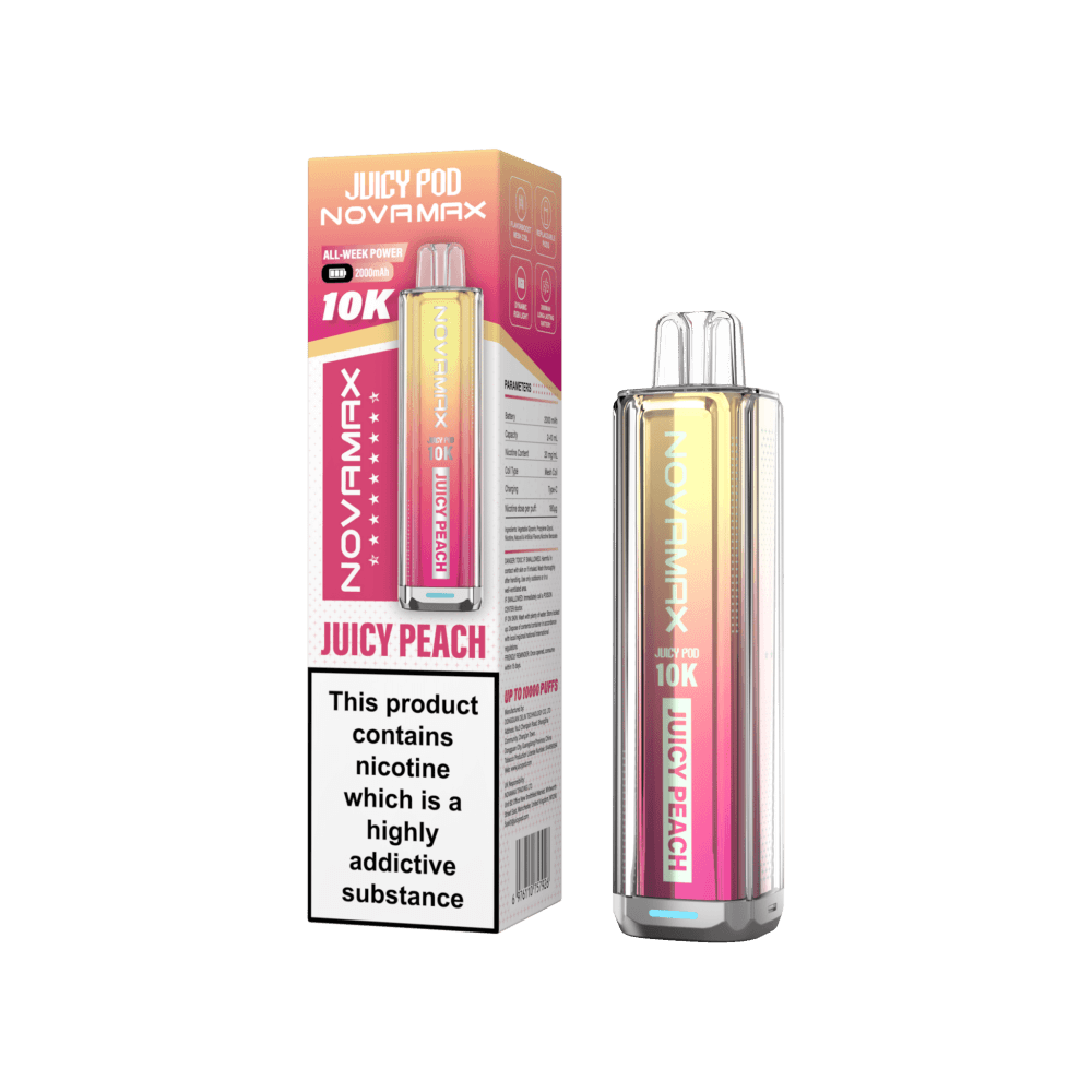 Juicy Peach Juicy Pod Novamax 10k Prefilled Pod Vape Kit Pack of 5