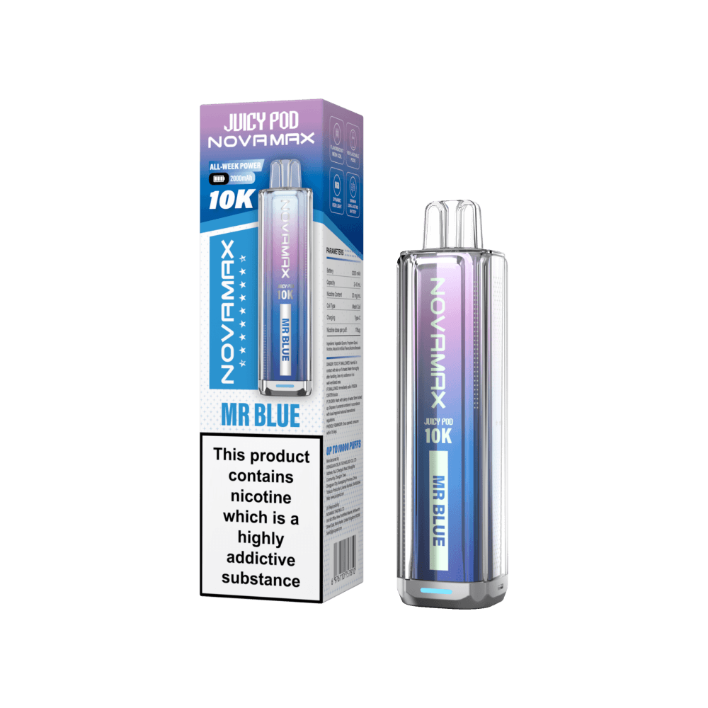 Mr Blue Juicy Pod Novamax 10k Prefilled Pod Vape Kit Pack of 5