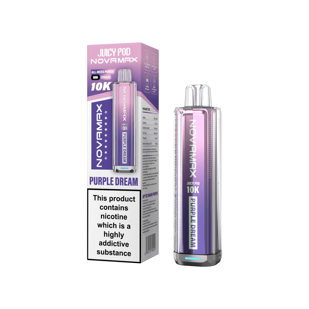Purple Dream Juicy Pod Novamax 10k Prefilled Pod Vape Kit Pack of 5