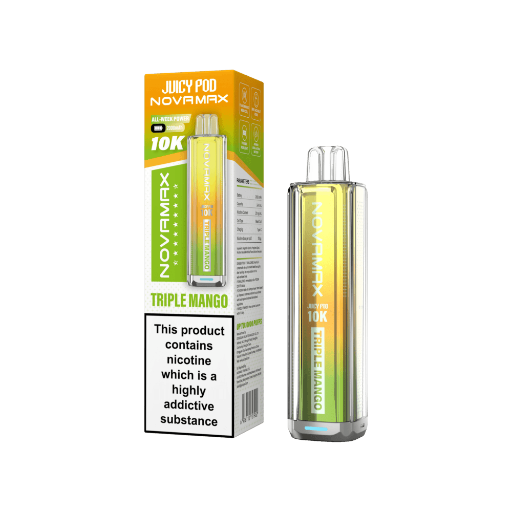Triple Mango Juicy Pod Novamax 10k Prefilled Pod Vape Kit Pack of 5