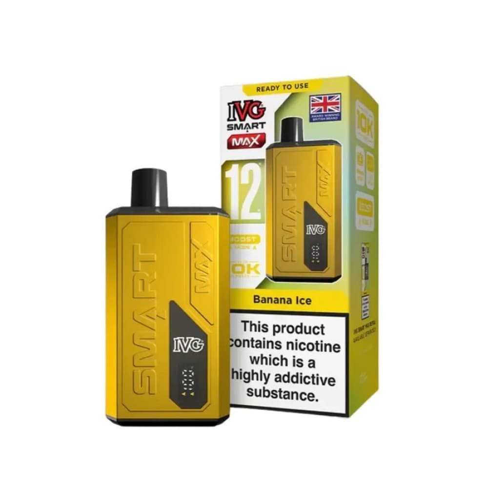 Banana Ice IVG Smart Max 10k Prefilled Pod Vape Kit Box of 5