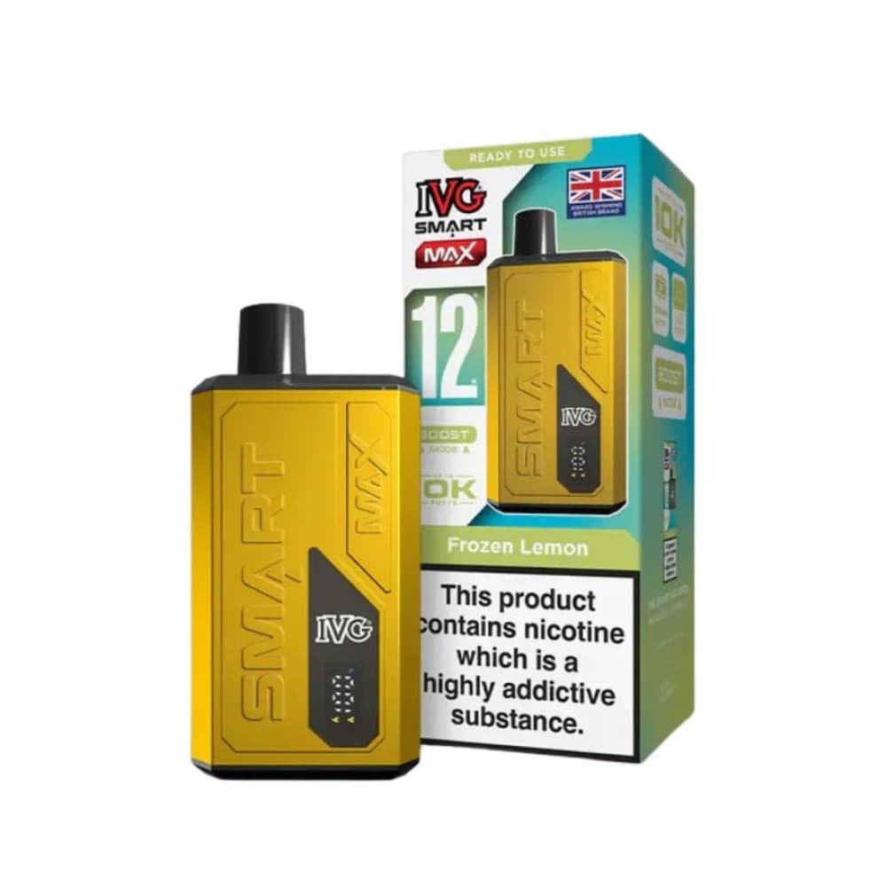Frozen Lemon IVG Smart Max 10k Prefilled Pod Vape Kit Box of 5