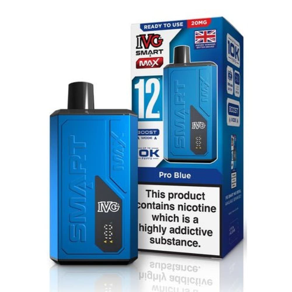 Pro Blue *New* IVG Smart Max 10k Prefilled Pod Vape Kit Box of 5