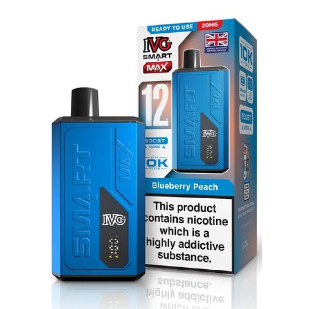 Blueberry Peach *New* IVG Smart Max 10k Prefilled Pod Vape Kit Box of 5
