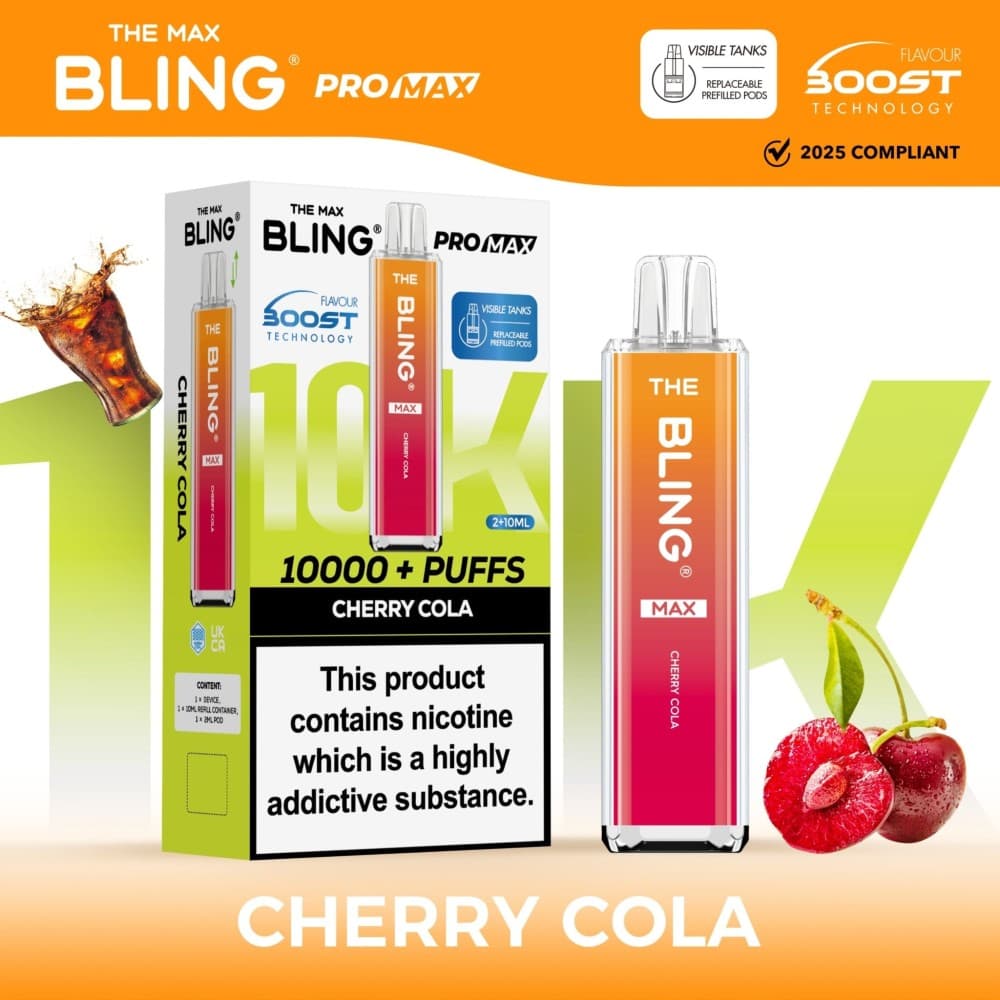 Cherry Cola The Crystal Bling Max 10000 Preffilled Vape Kit - Box of 5