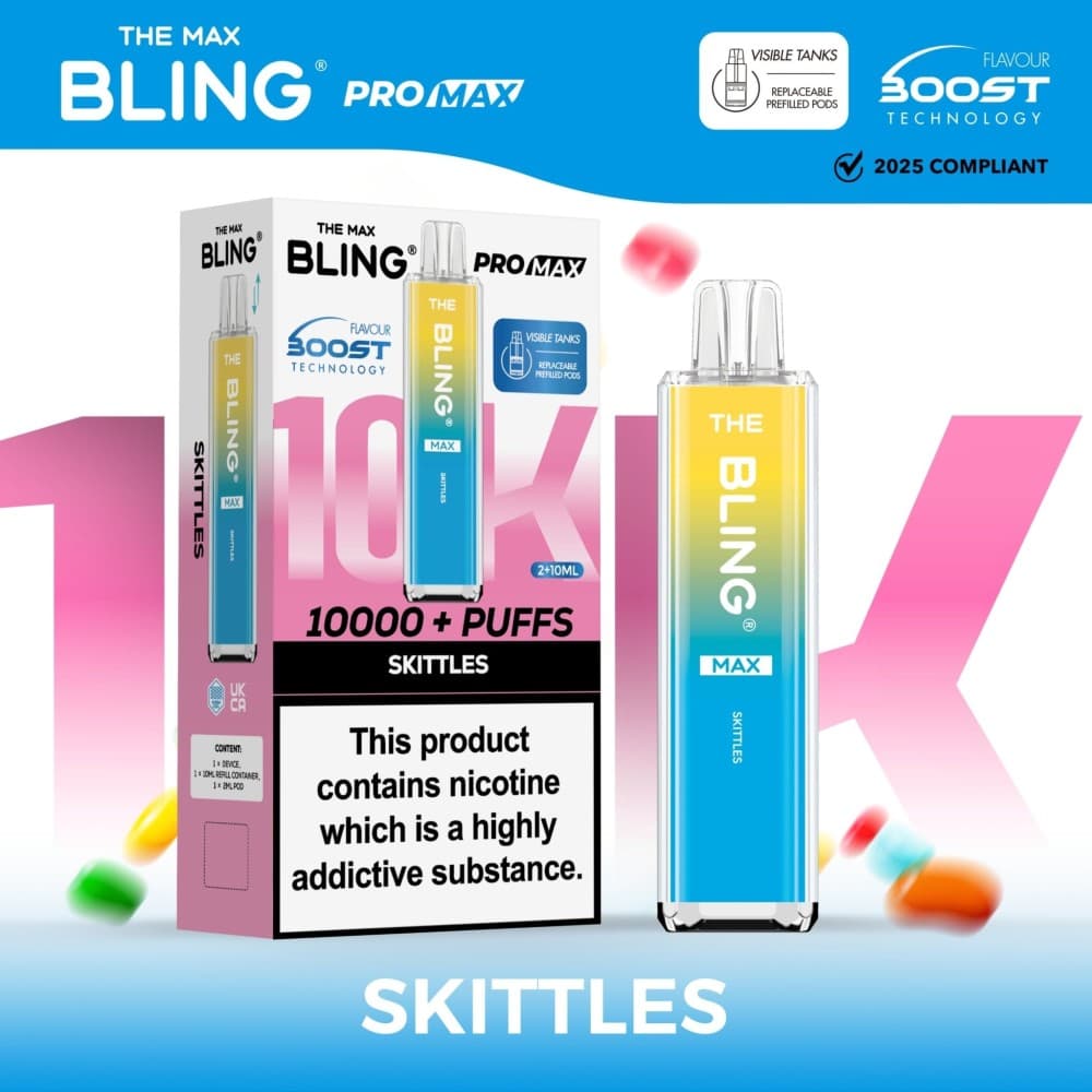 Skittles The Crystal Bling Max 10000 Preffilled Vape Kit - Box of 5