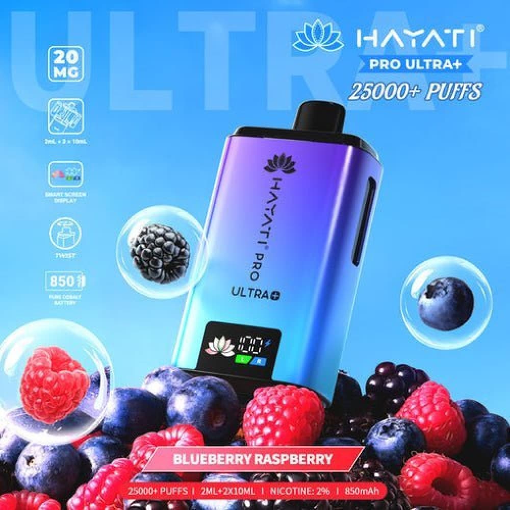 Blueberry Raspberry Hayati Pro Ultra Plus 25000 Prefilled Pod Vape Kit