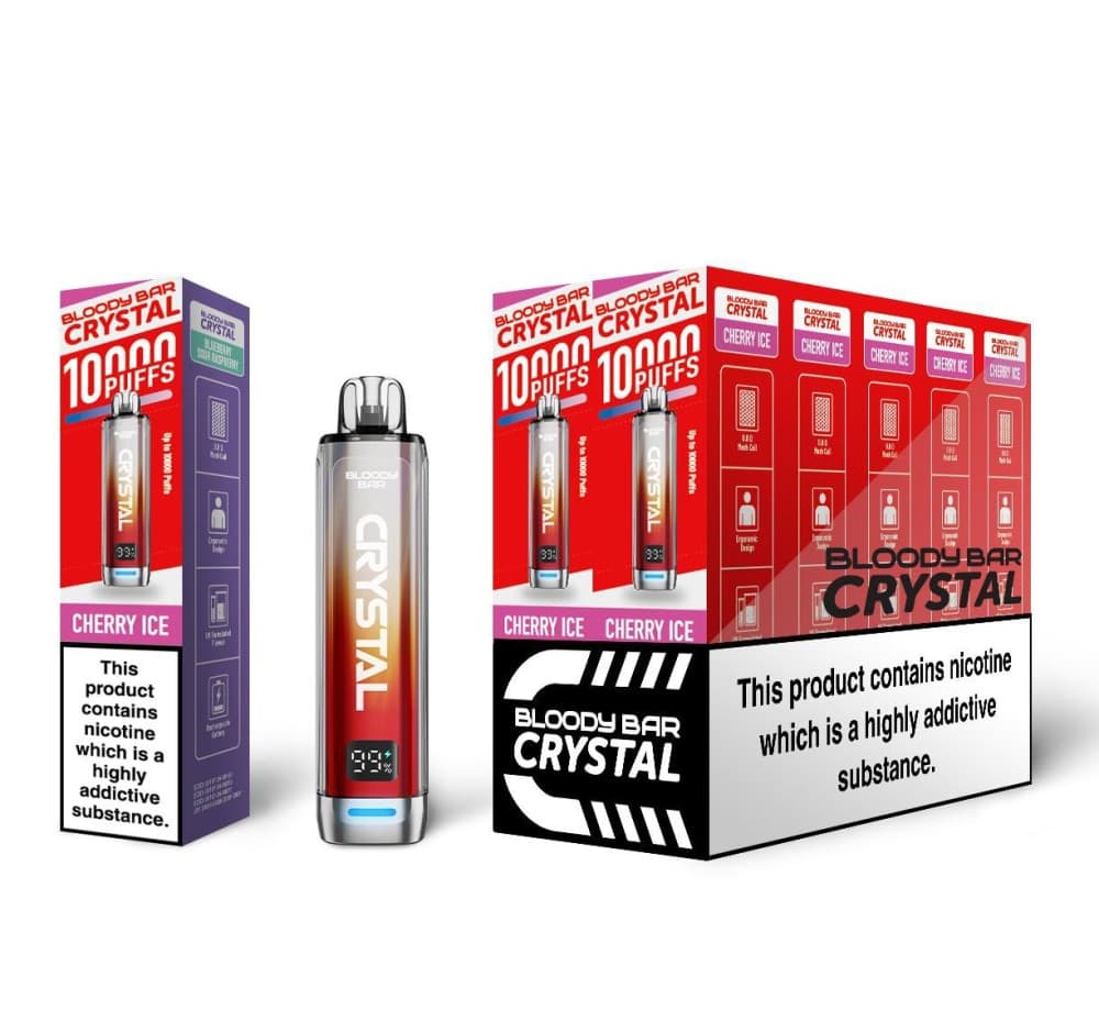 Cherry Ice Bloody Bar Crystal 10k Prefilled Pod Vape Box of 5