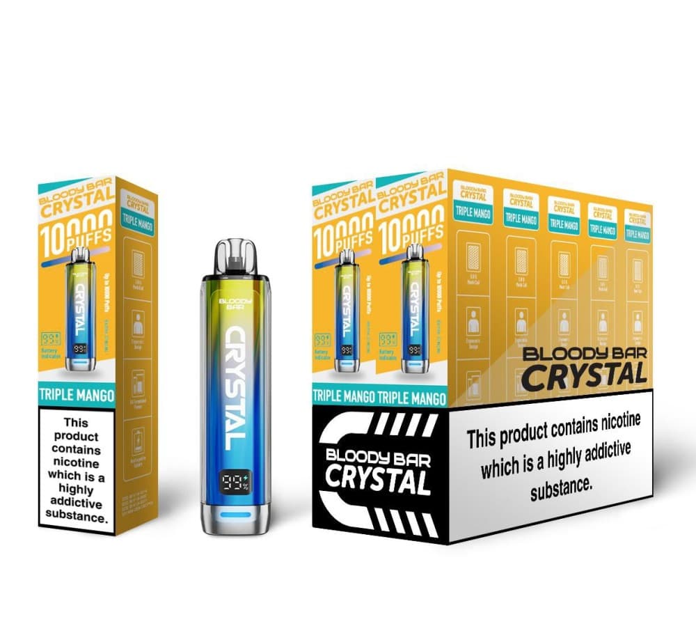 Triple Mango Bloody Bar Crystal 10k Prefilled Pod Vape Box of 5