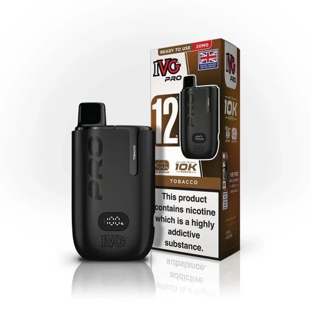 Tobacco IVG Pro 10K Prefilled Pod Vape Kit - Box of 5