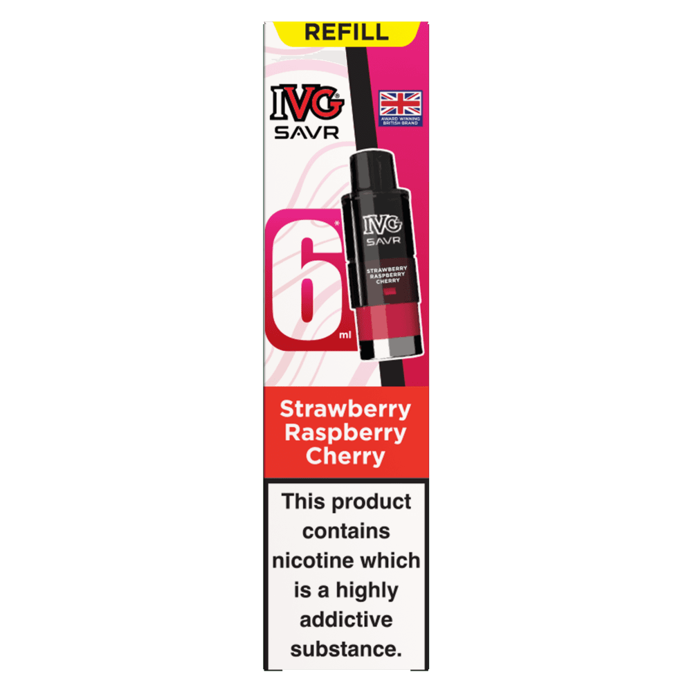Strawberry Raspberry Cherry IVG SAVR 3000 Replacement Pods Box of 5