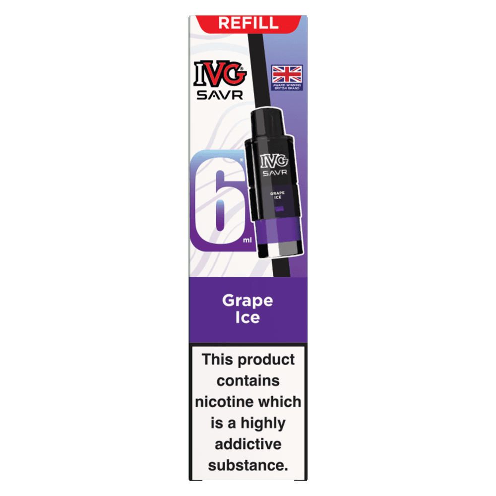 Grape Ice IVG SAVR 3000 Replacement Pods Box of 5