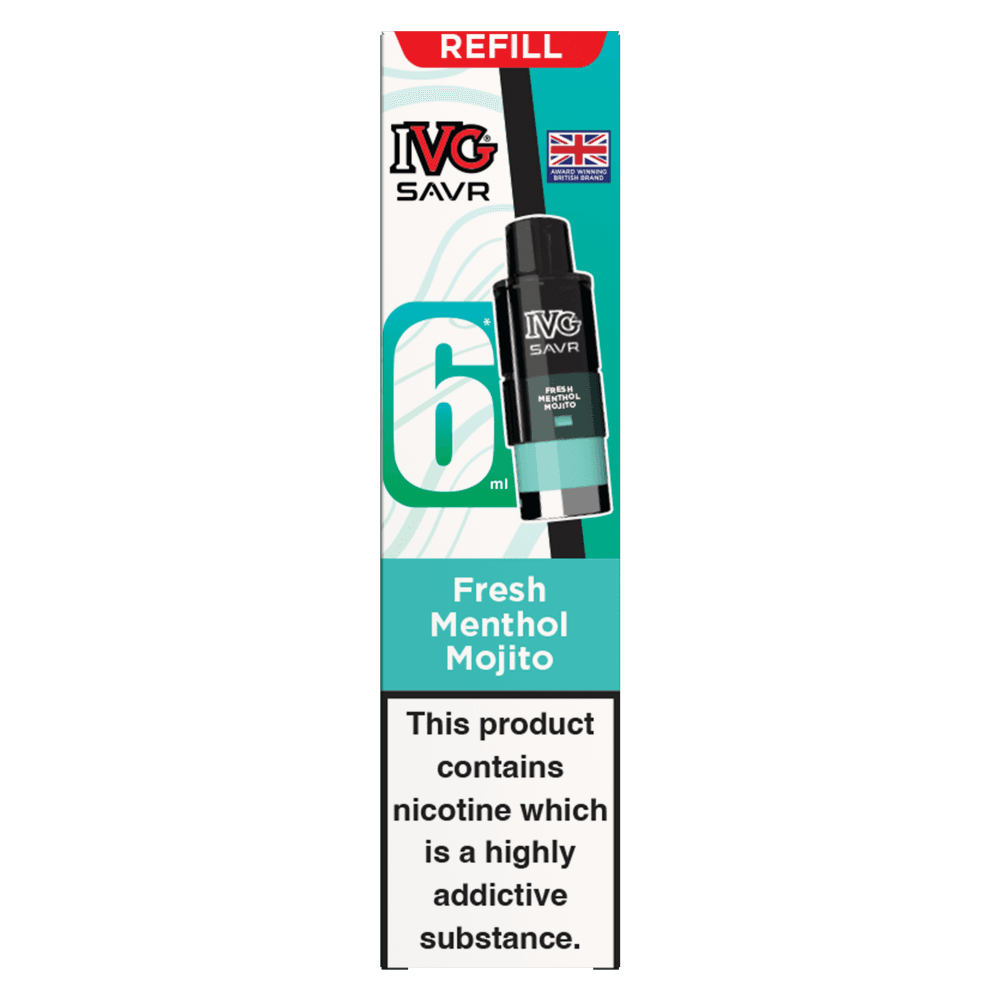 Fresh Menthol Mojito IVG SAVR 3000 Replacement Pods Box of 5