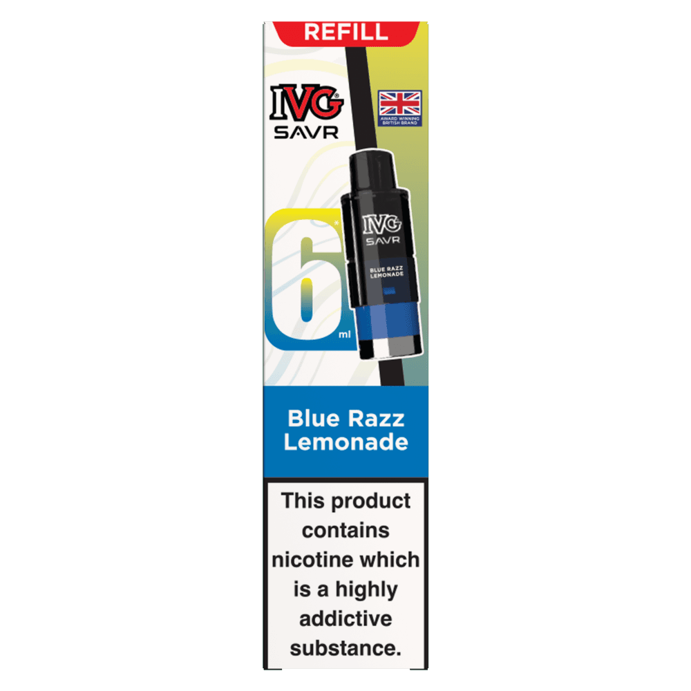 Blue Razz Lemonade IVG SAVR 3000 Replacement Pods Box of 5