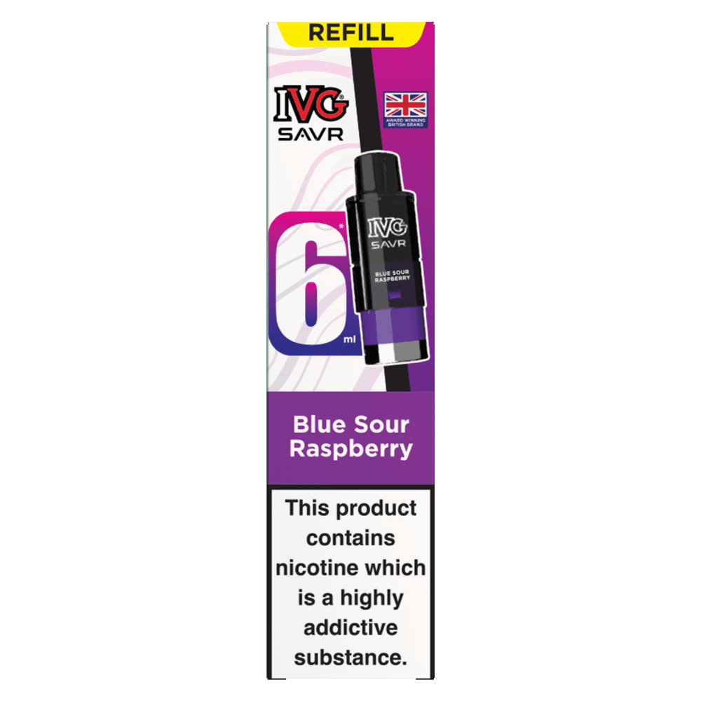 Blue Sour Raspberry IVG SAVR 3000 Replacement Pods Box of 5