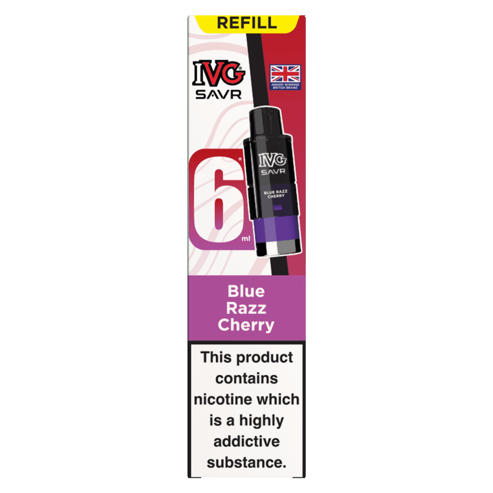 Blue Razz Cherry IVG SAVR 3000 Replacement Pods Box of 5