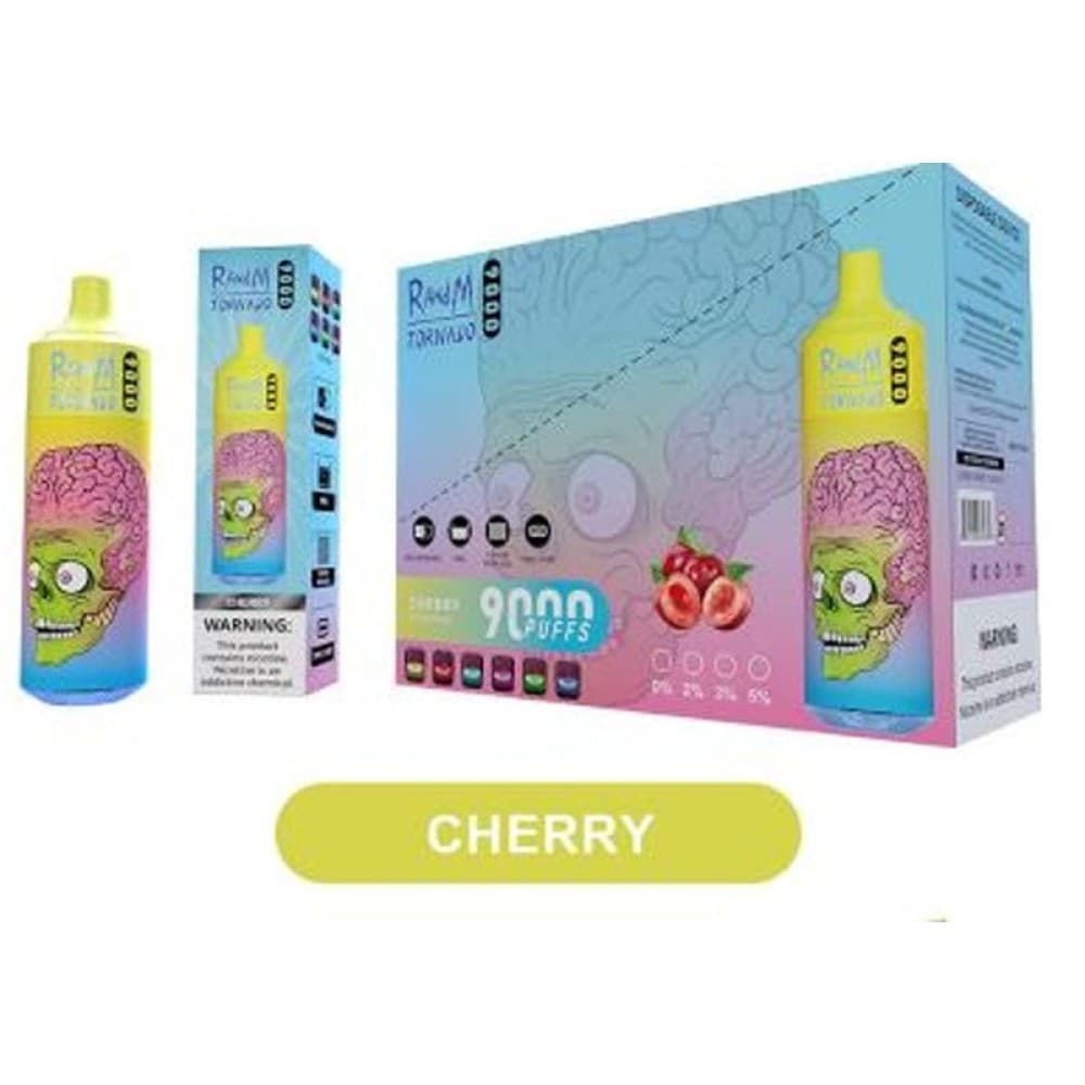 Cherry 0mg(0%) R and M Tornado 9000 Disposable Vape Box of 10