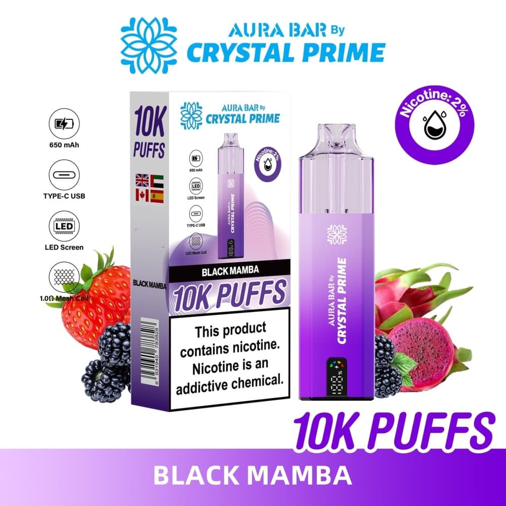 Black Mamba Aura Bar 10000 Prefilled Pod Vape Kit By Crystal Prime