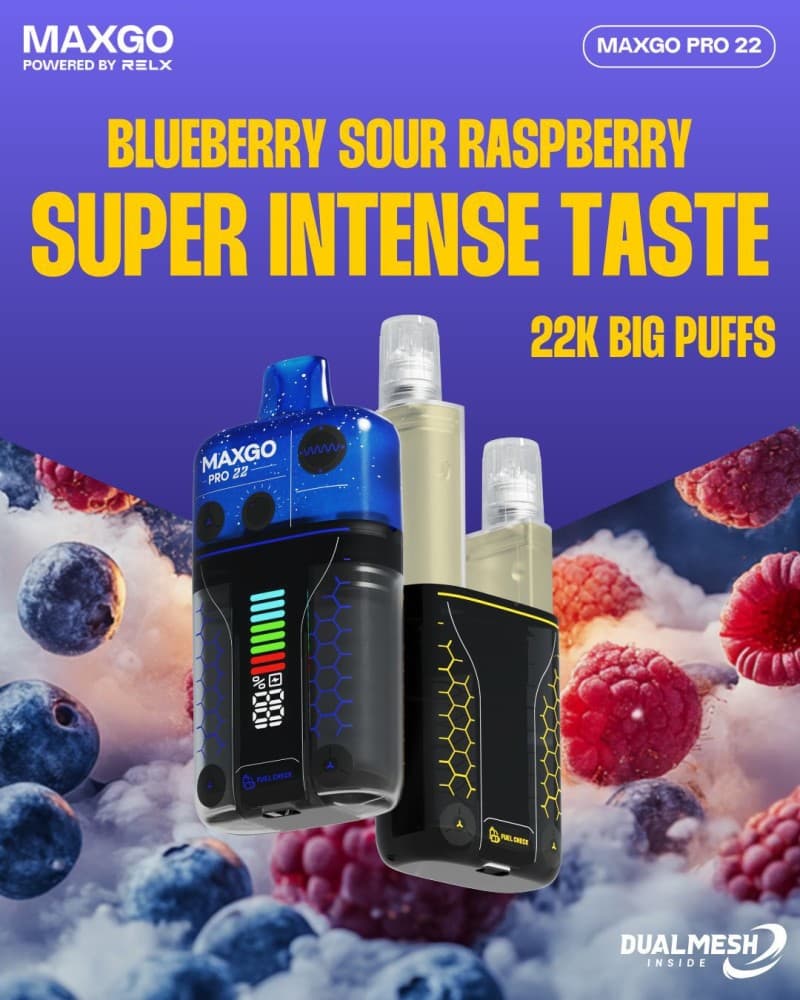 Blueberry Sour Raspberry RELX Maxgo 22k Prefilled Pod Vape
