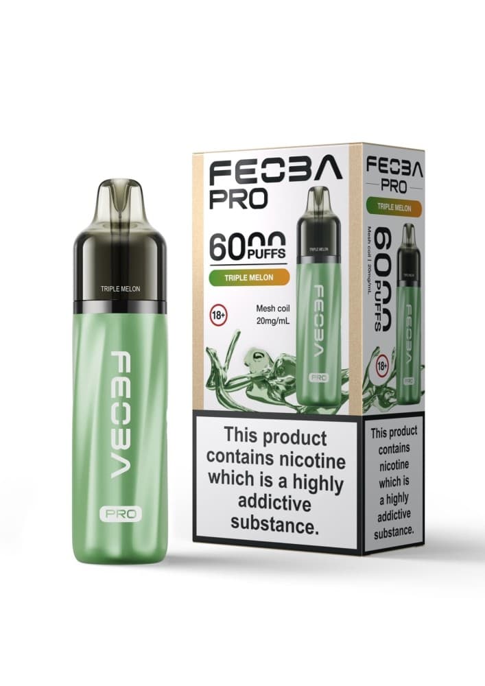 Triple Melon Feoba Pro 6000+ Prefilled Pod Vape Box of 5