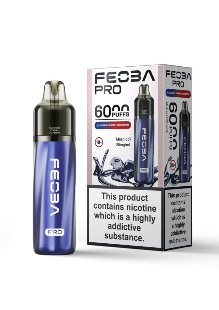 Blueberry Cherry Cranberry Feoba Pro 6000+ Prefilled Pod Vape Box of 5